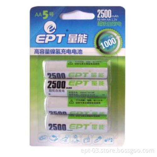 4*AA2500mah Ni-MH battery clamshell